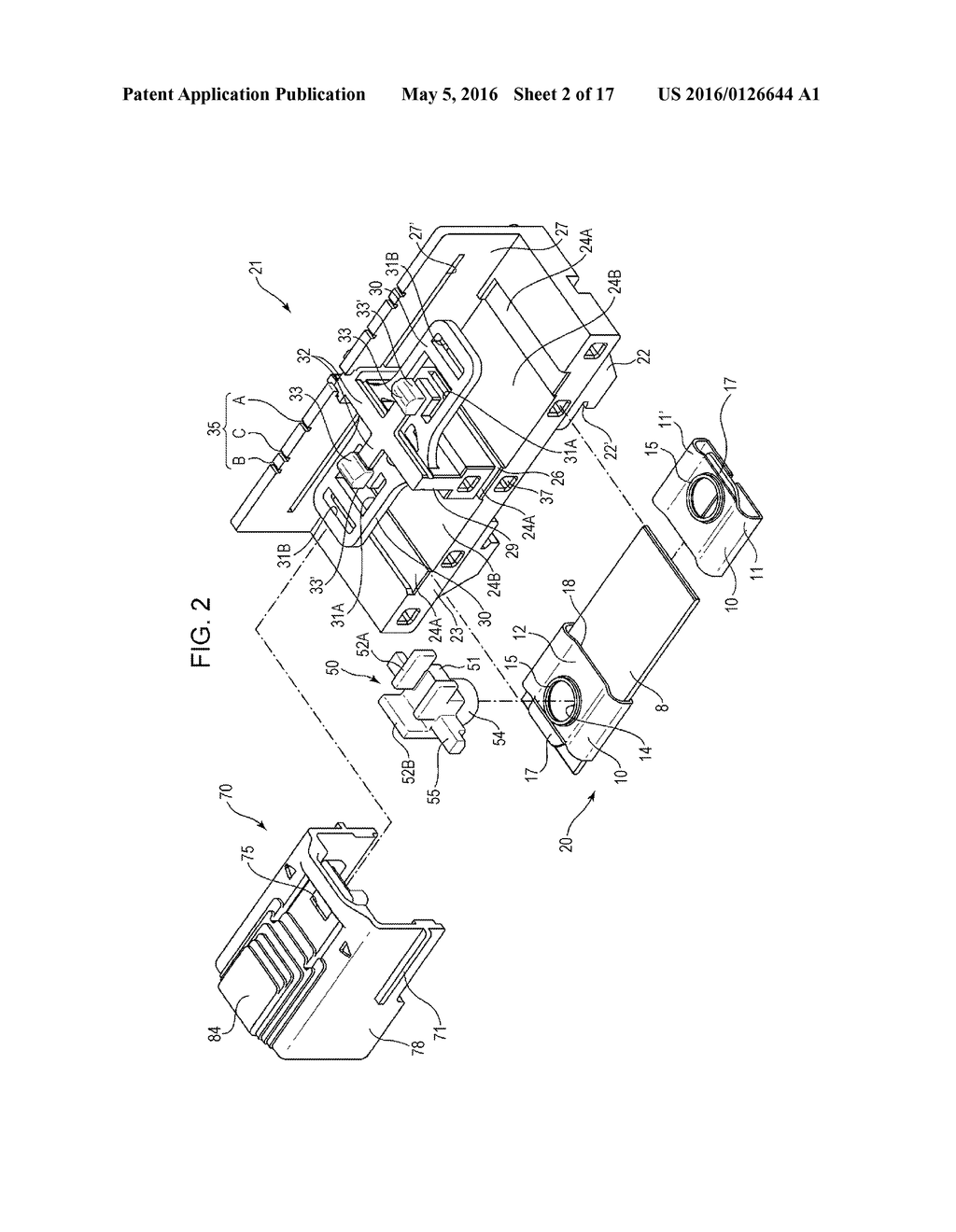 TERMINAL HOLDING MEMBER AND CLAMPING DEVICE INCLUDING TERMINAL HOLDING     MEMBER AND ELECTROCONDUCTIVE MEMBER - diagram, schematic, and image 03