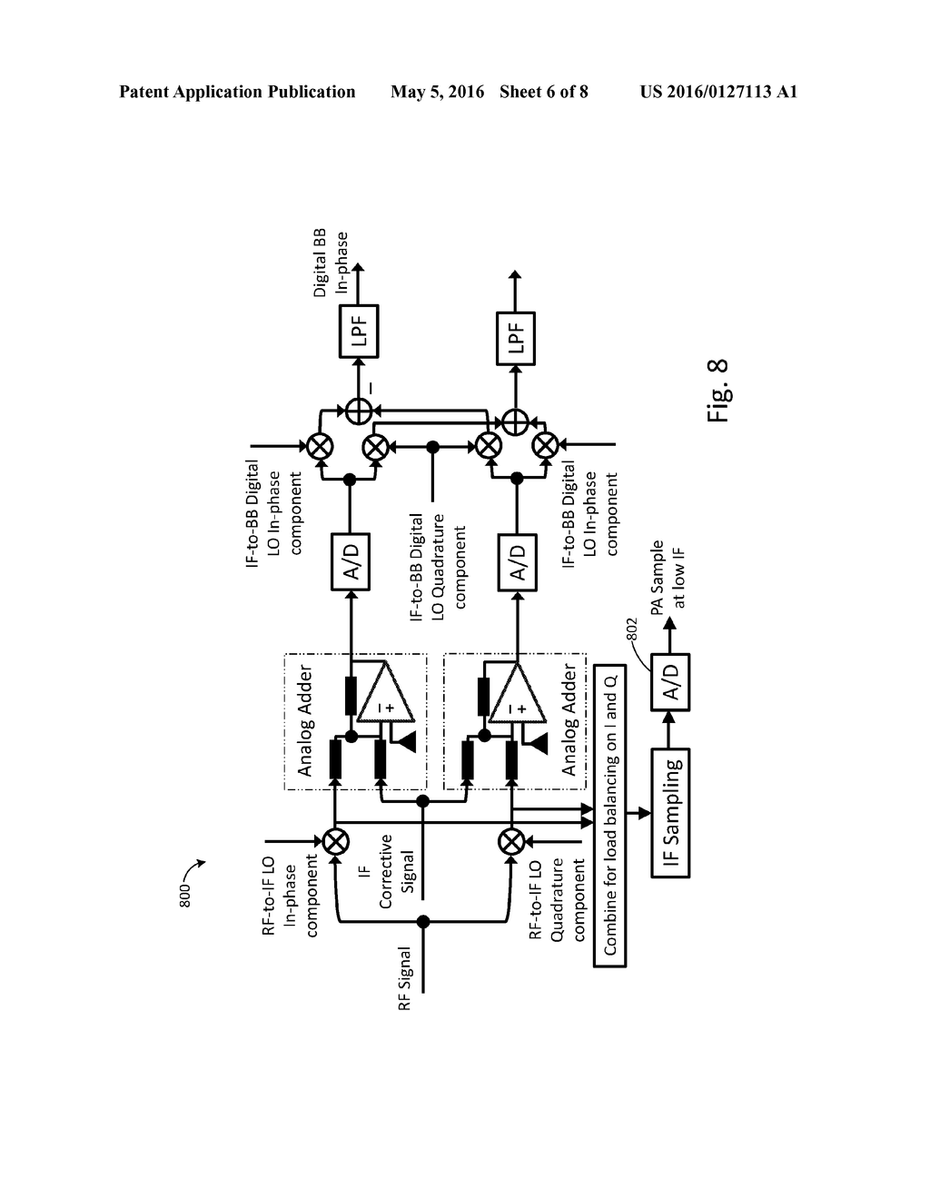 Wireless Full-Duplex System and Method Using Sideband Test Signals - diagram, schematic, and image 07