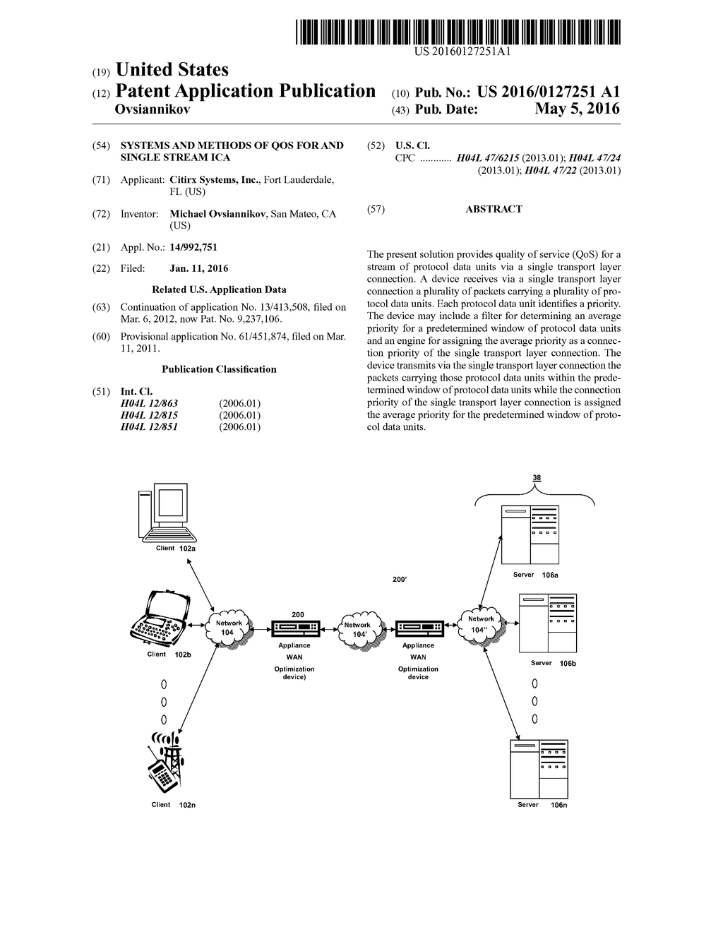 SYSTEMS AND METHODS OF QOS FOR AND SINGLE STREAM ICA - diagram, schematic, and image 01