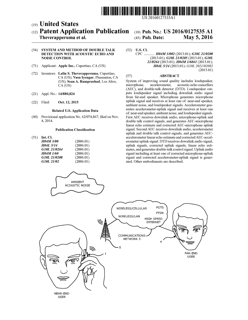 SYSTEM AND METHOD OF DOUBLE TALK DETECTION WITH ACOUSTIC ECHO AND NOISE     CONTROL - diagram, schematic, and image 01