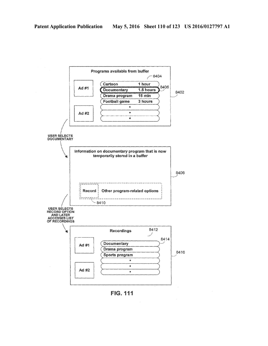 SYSTEMS AND METHODS FOR INTERACTIVE PROGRAM GUIDES WITH PERSONAL VIDEO     RECORDING FEATURES - diagram, schematic, and image 111