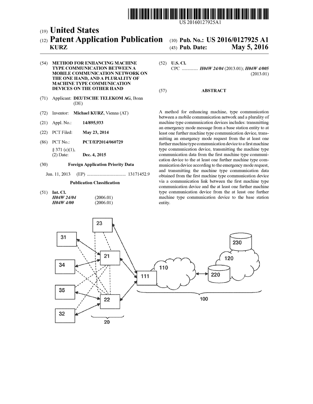 METHOD FOR ENHANCING MACHINE TYPE COMMUNICATION BETWEEN A MOBILE     COMMUNICATION NETWORK ON THE ONE HAND, AND A PLURALITY OF MACHINE TYPE     COMMUNICATION DEVICES ON THE OTHER HAND - diagram, schematic, and image 01