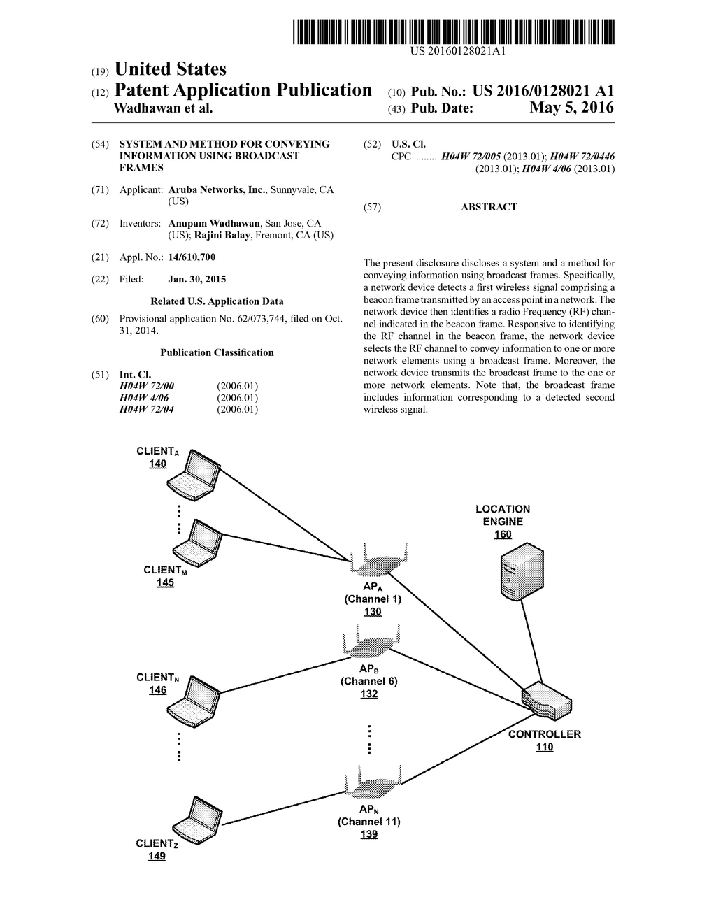 SYSTEM AND METHOD FOR CONVEYING INFORMATION USING BROADCAST FRAMES - diagram, schematic, and image 01