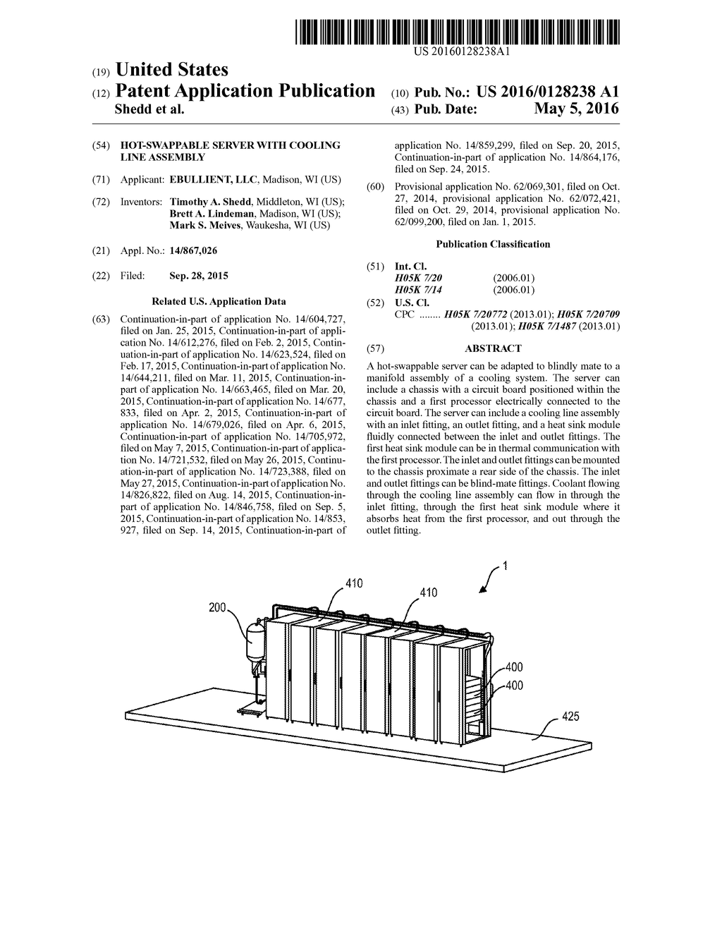 HOT-SWAPPABLE SERVER WITH COOLING LINE ASSEMBLY - diagram, schematic, and image 01