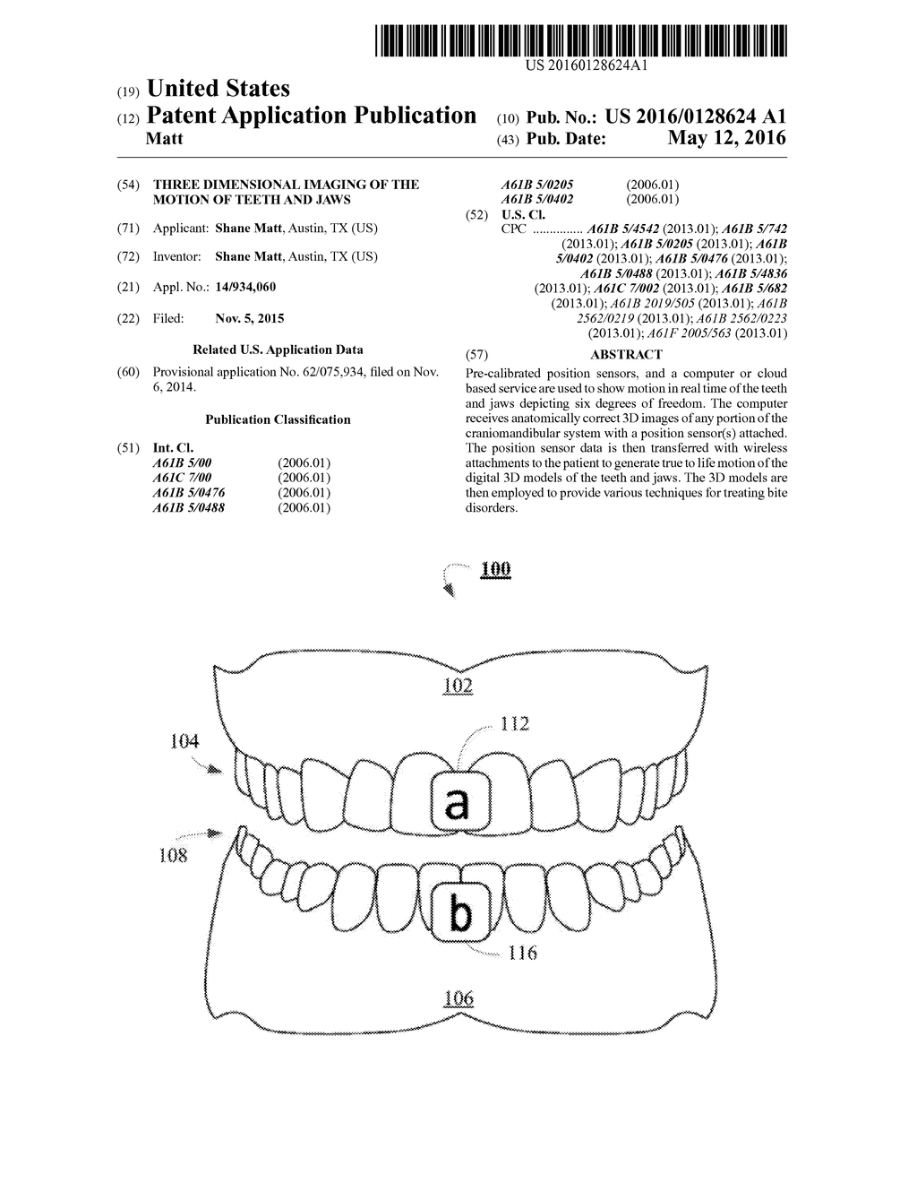 THREE DIMENSIONAL IMAGING OF THE MOTION OF TEETH AND JAWS - diagram, schematic, and image 01