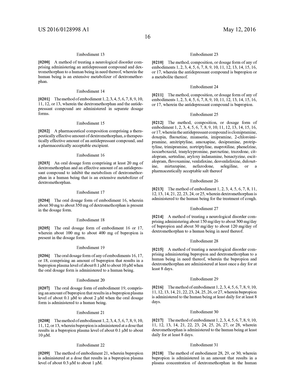 Compositions and Methods Comprising Bupropion or Related Compounds for     Sustained Delivery of Dextromethorphan - diagram, schematic, and image 28