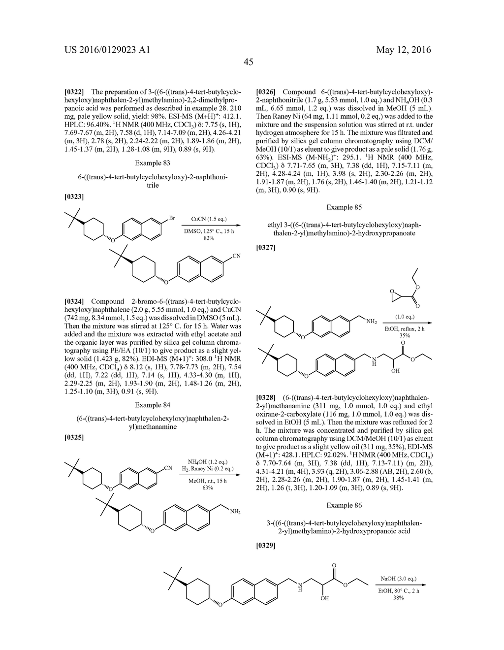 BICYCLIC ARYL SPHINGOSINE 1-PHOSPHATE ANALOGS - diagram, schematic, and image 46