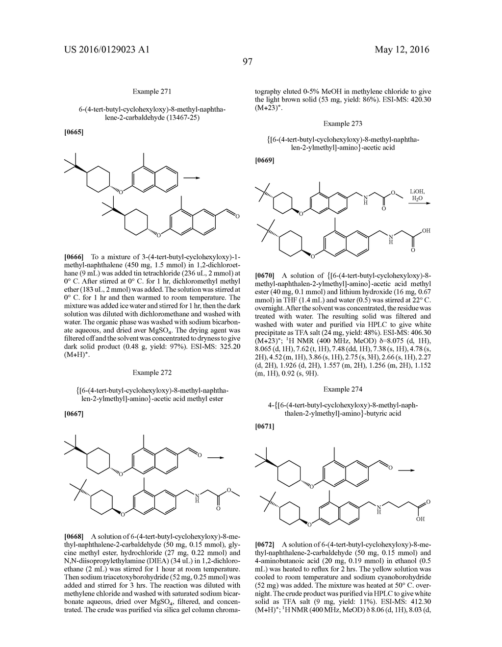 BICYCLIC ARYL SPHINGOSINE 1-PHOSPHATE ANALOGS - diagram, schematic, and image 98