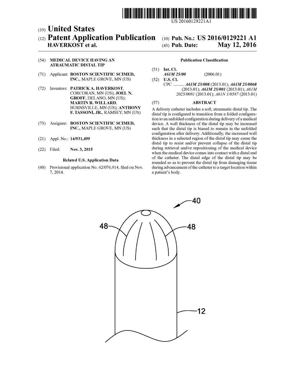 MEDICAL DEVICE HAVING AN ATRAUMATIC DISTAL TIP - diagram, schematic, and image 01