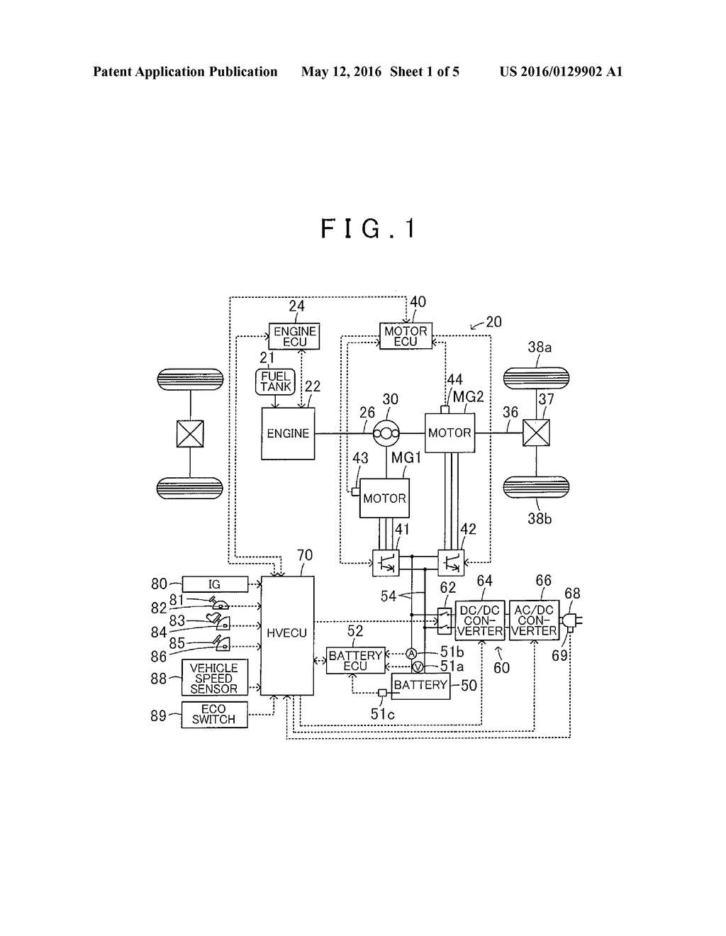 HYBRID VEHICLE AND CONTROL METHOD THEREFOR - diagram, schematic, and image 02