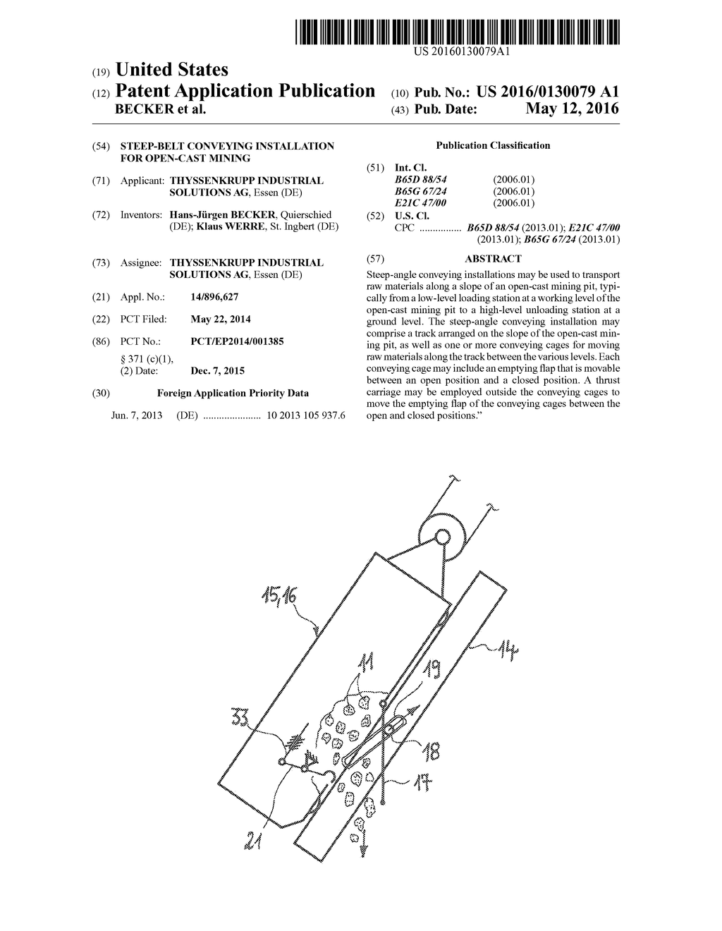 STEEP-BELT CONVEYING INSTALLATION FOR OPEN-CAST MINING - diagram, schematic, and image 01