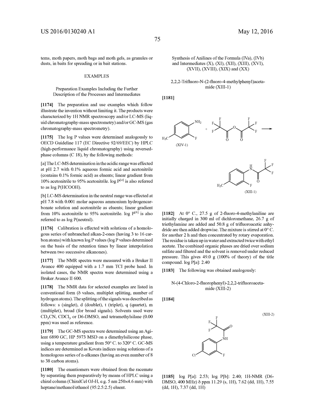 ARYL SULFIDE DERIVATIVES AND ARYL SULFOXIDE DERIVATIVES AS ACARICIDES AND     INSECTICIDES - diagram, schematic, and image 76