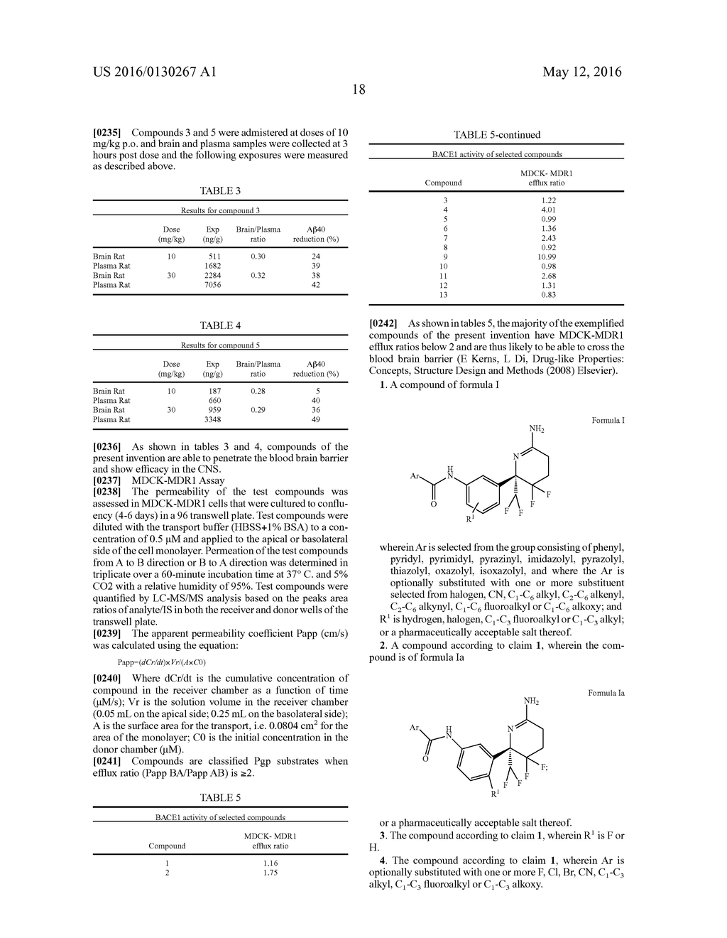 2-Amino-6-(difluoromethyl)-5,5-difluoro-6-phenyl-3,4,5,6-tetrahydropyridin-    es as BACE1 Inhibitors - diagram, schematic, and image 20