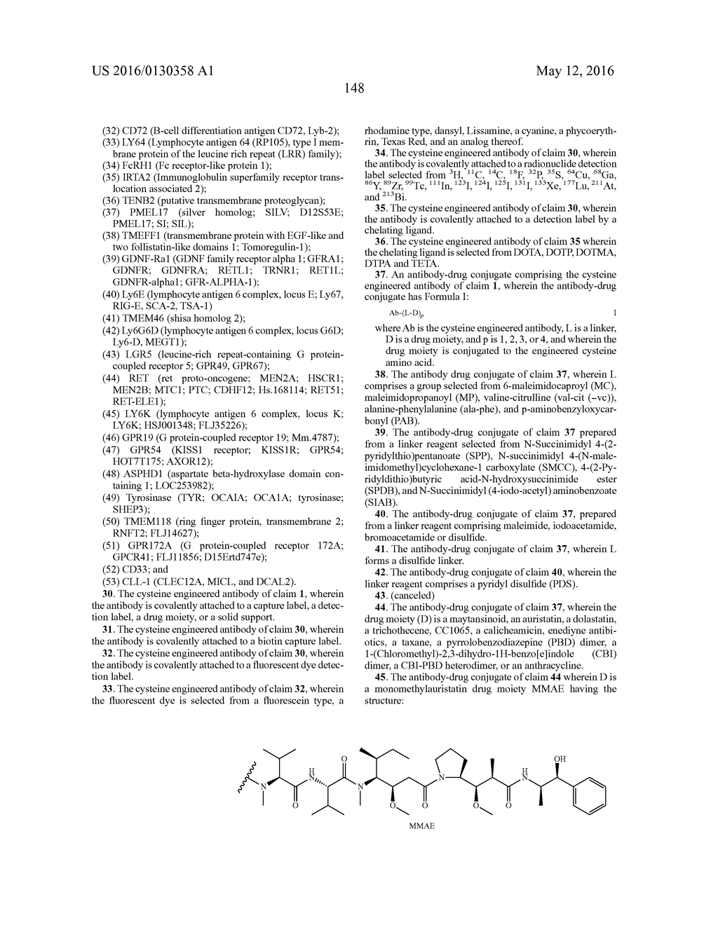 CYSTEINE ENGINEERED ANTIBODIES AND CONJUGATES - diagram, schematic, and image 176