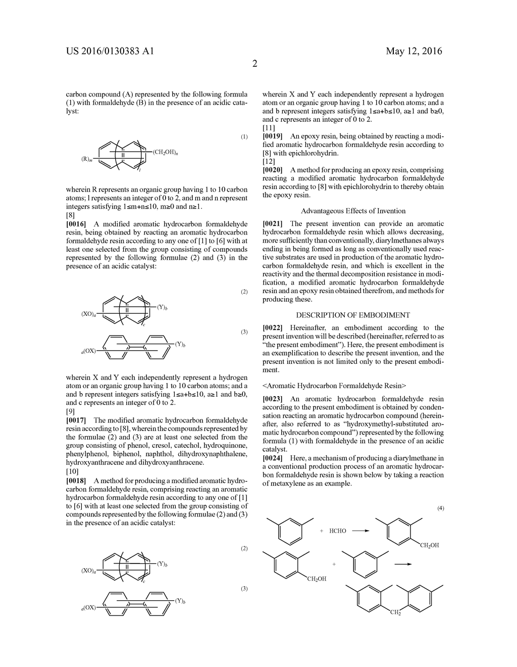 AROMATIC HYDROCARBON FORMALDEHYDE RESIN, MODIFIED AROMATIC HYDROCARBON     FORMALDEHYDE RESIN, AND EPOXY RESIN, AND METHOD FOR PRODUCING THESE - diagram, schematic, and image 03