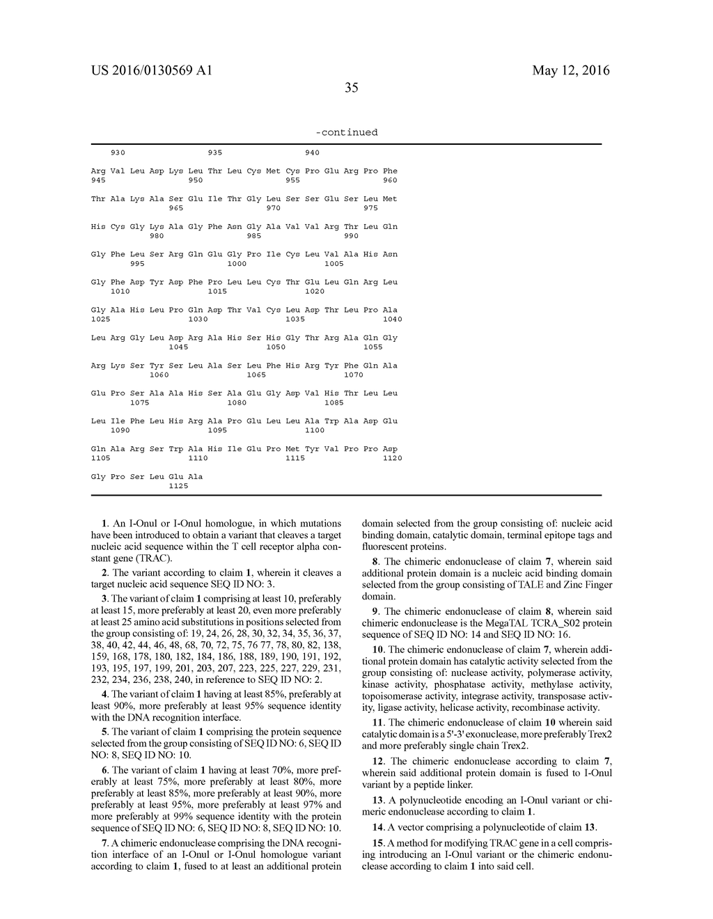 A LAGLIDADG HOMING ENDONUCLEASE CLEAVING THE T CELL RECEPTOR ALPHA GENE     AND USES THEREOF - diagram, schematic, and image 52