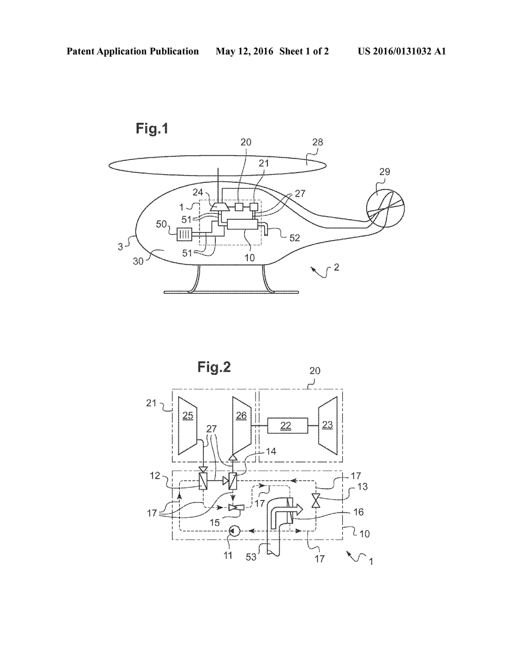 POWER PLANT HAVING A TWO-STAGE COOLER DEVICE FOR COOLING THE ADMISSION AIR     FOR A TURBOSHAFT ENGINE - diagram, schematic, and image 02