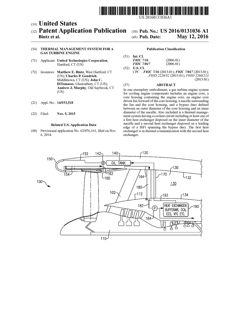 THERMAL MANAGEMENT SYSTEM FOR A GAS TURBINE ENGINE - diagram, schematic, and image 01