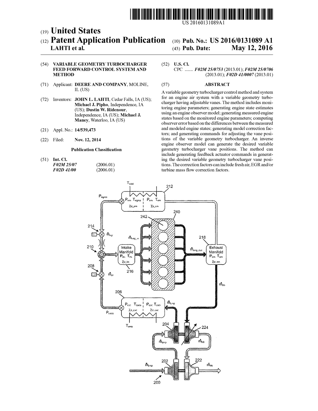 VARIABLE GEOMETRY TURBOCHARGER FEED FORWARD CONTROL SYSTEM AND METHOD - diagram, schematic, and image 01