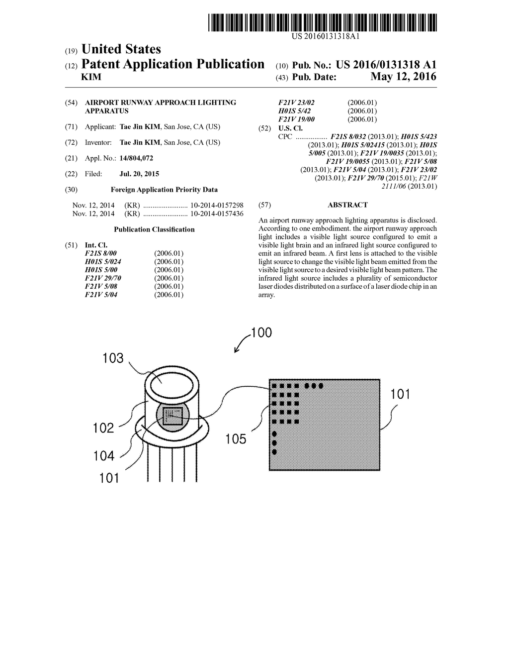 AIRPORT RUNWAY APPROACH LIGHTING APPARATUS - diagram, schematic, and image 01