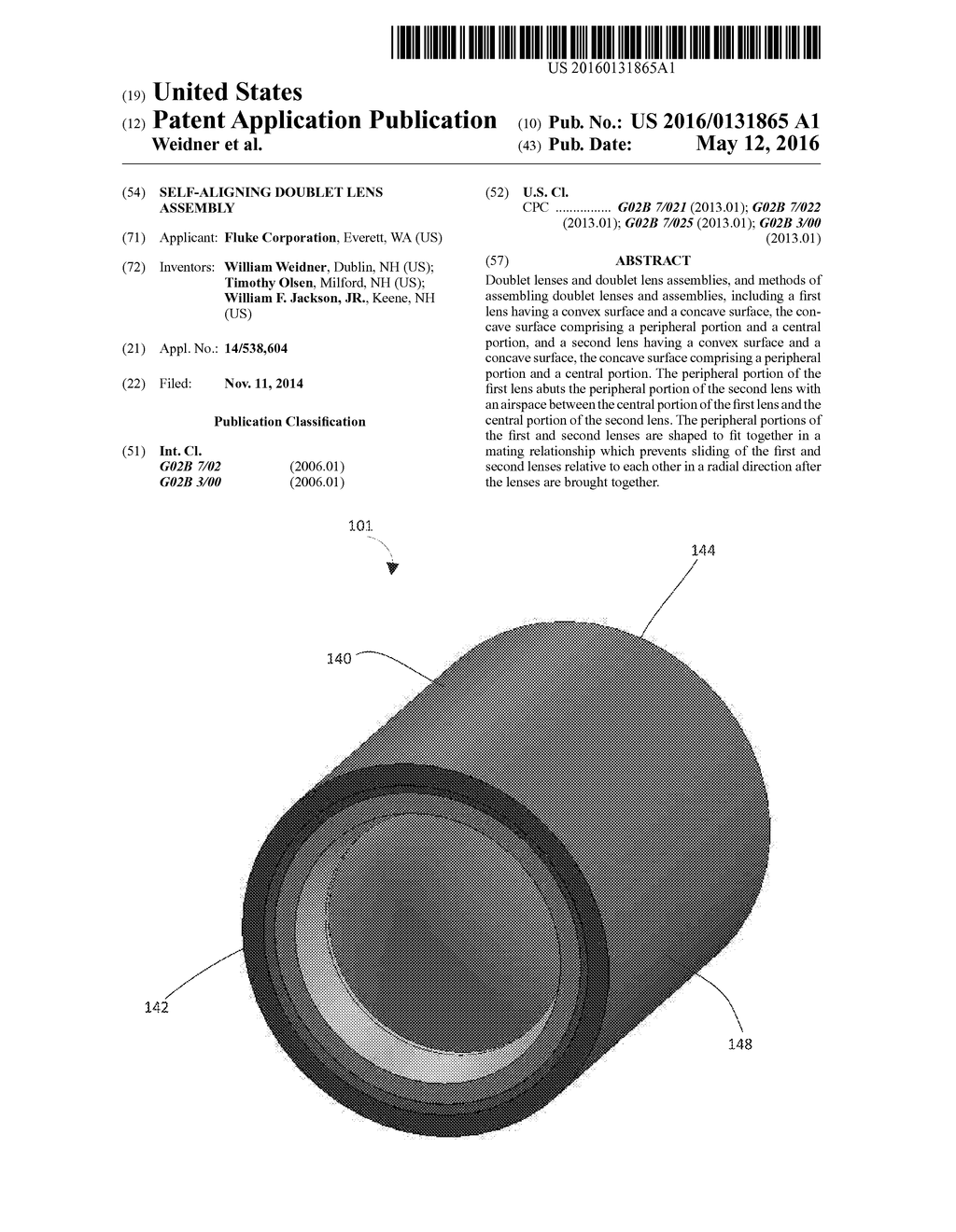 SELF-ALIGNING DOUBLET LENS ASSEMBLY - diagram, schematic, and image 01