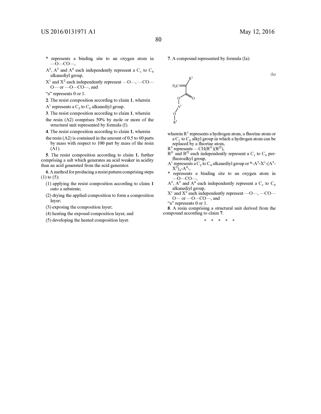 COMPOUND, RESIN, RESIST COMPOSITION AND METHOD FOR PRODUCING RESIST     PATTERN - diagram, schematic, and image 81