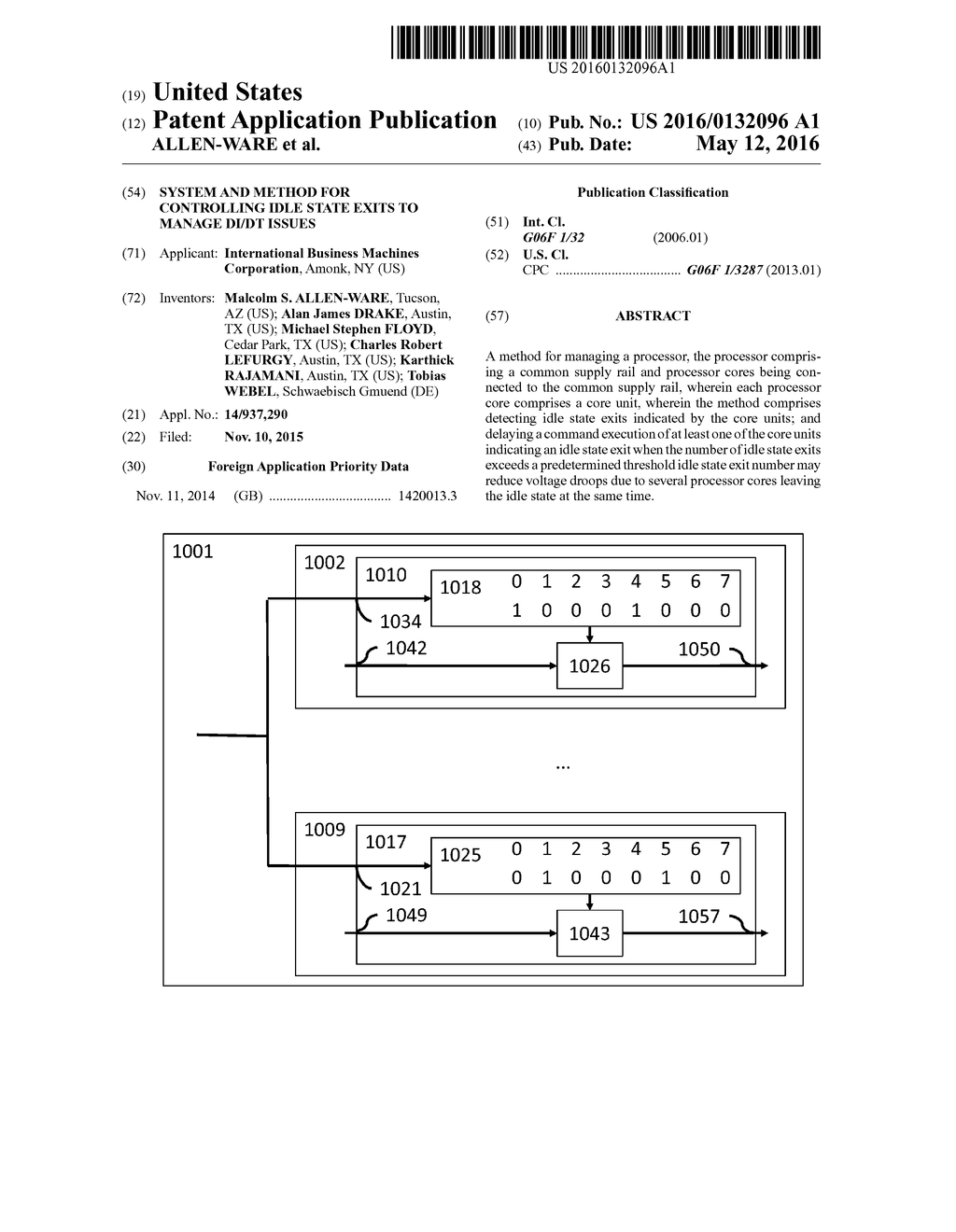 SYSTEM AND METHOD FOR CONTROLLING IDLE STATE EXITS TO MANAGE DI/DT ISSUES - diagram, schematic, and image 01