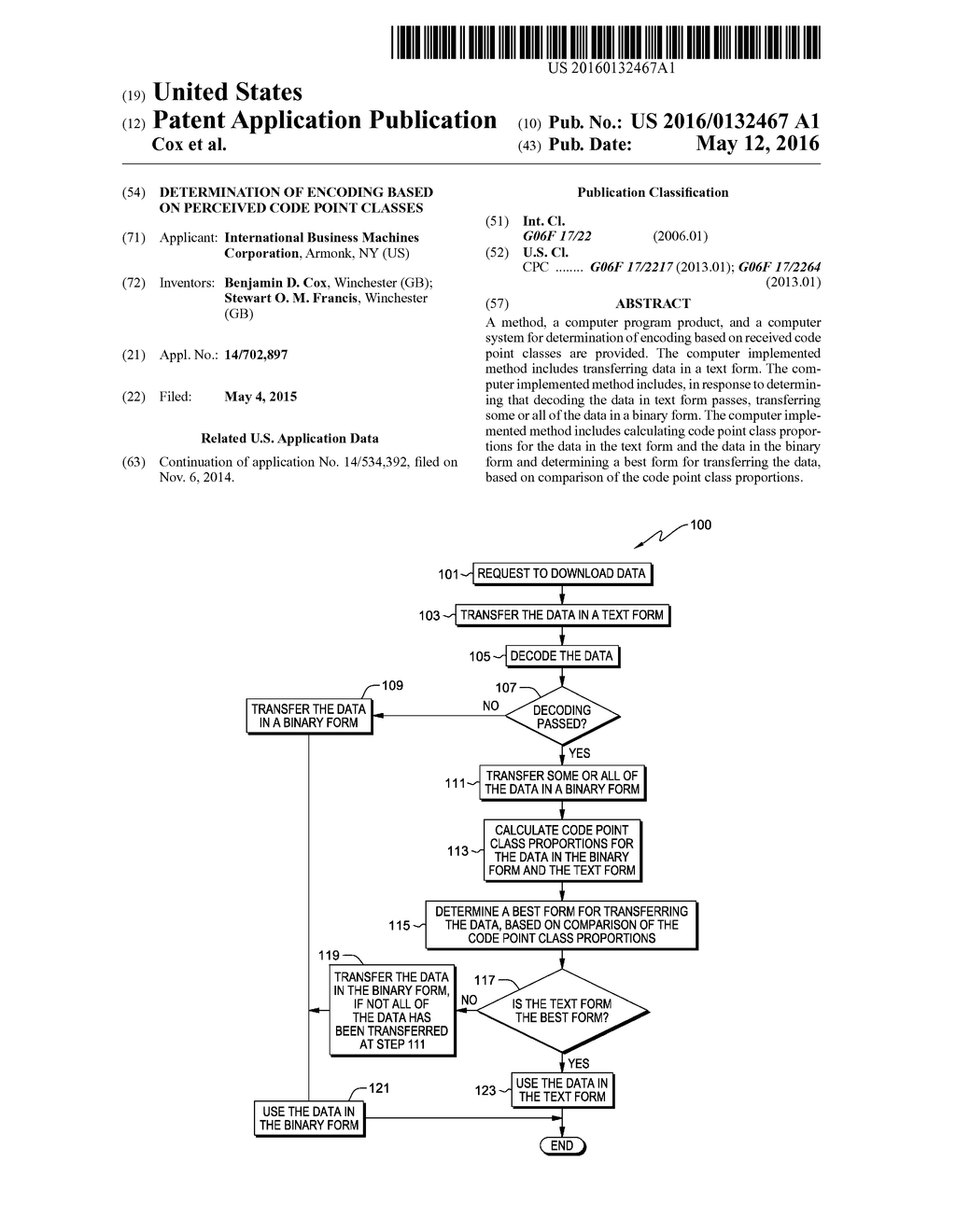 DETERMINATION OF ENCODING BASED ON PERCEIVED CODE POINT CLASSES - diagram, schematic, and image 01