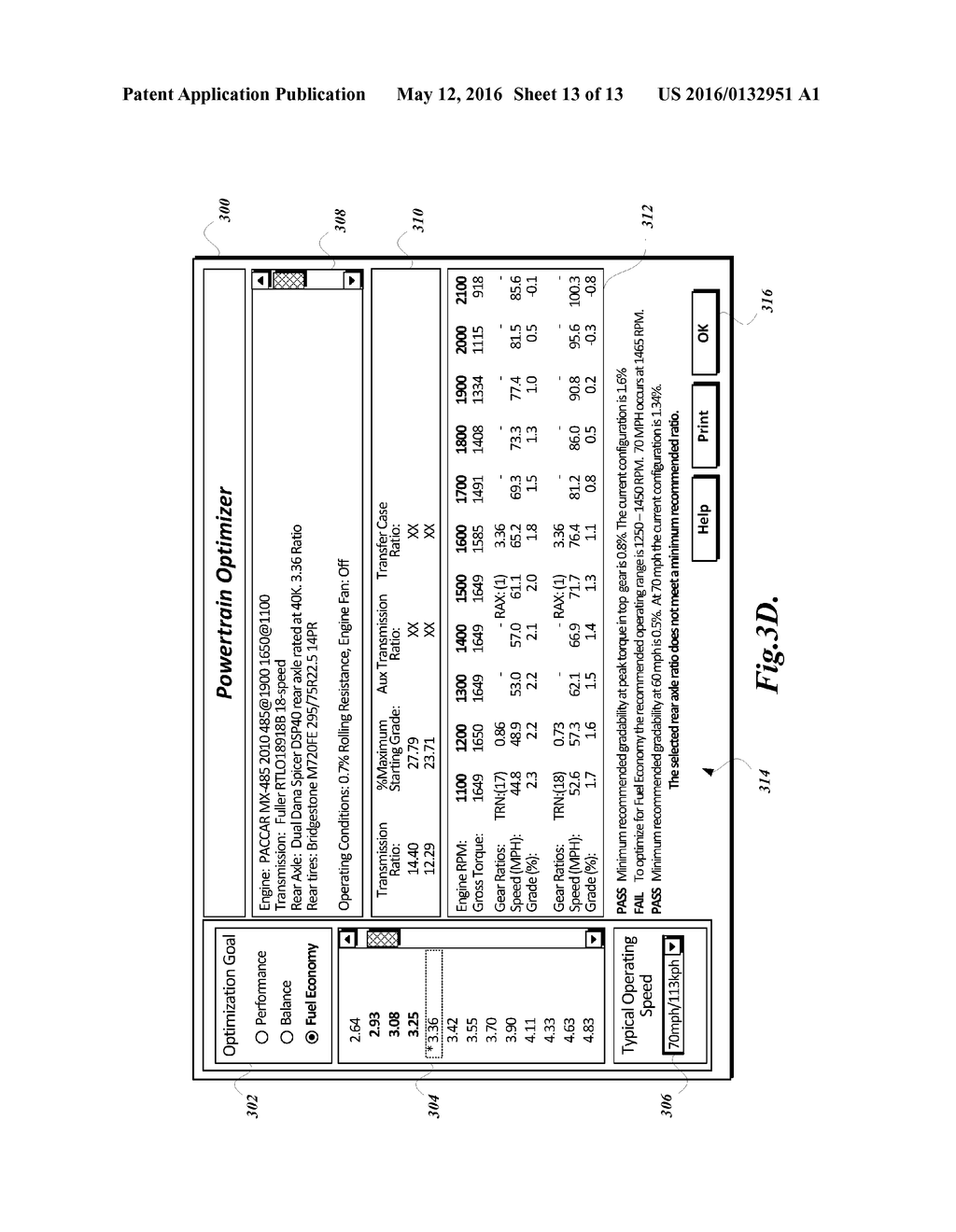 SYSTEM AND METHOD FOR ANALYZING A POWERTRAIN CONFIGURATION - diagram, schematic, and image 14