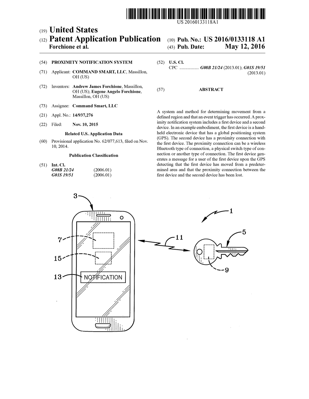 PROXIMITY NOTIFICATION SYSTEM - diagram, schematic, and image 01