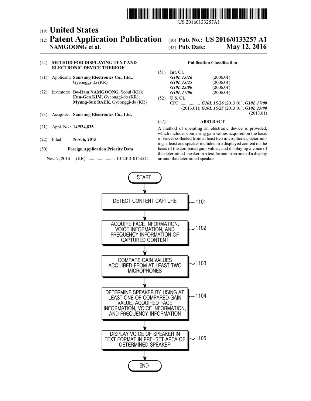 METHOD FOR DISPLAYING TEXT AND ELECTRONIC DEVICE THEREOF - diagram, schematic, and image 01