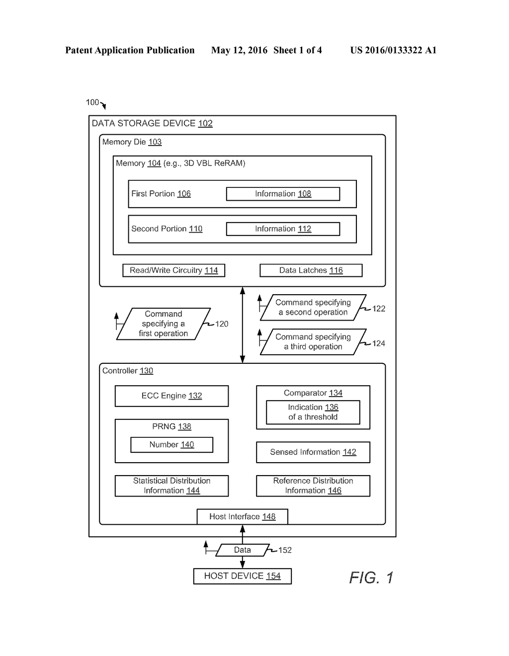 DISTURB CONDITION DETECTION FOR A RESISTIVE RANDOM ACCESS MEMORY - diagram, schematic, and image 02