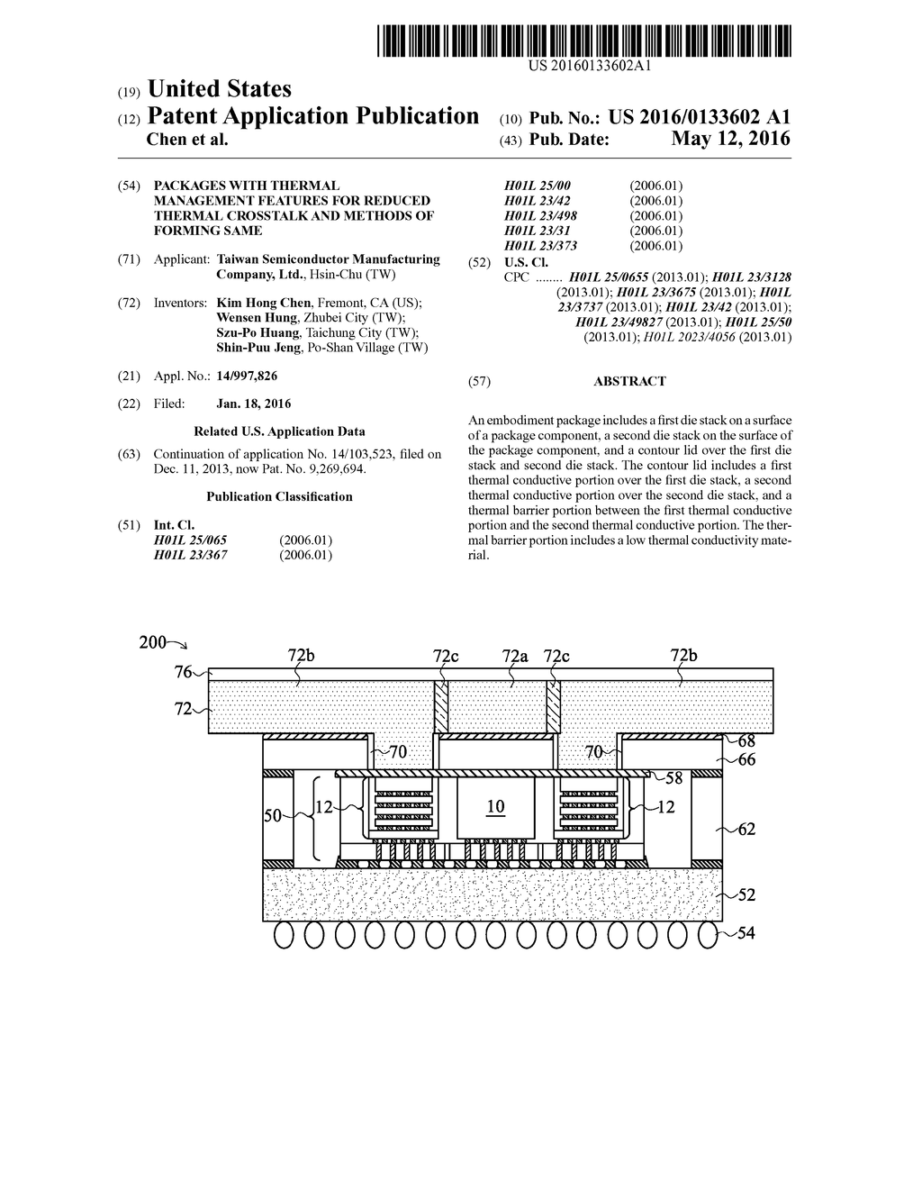 Packages with Thermal Management Features for Reduced Thermal Crosstalk     and Methods of Forming Same - diagram, schematic, and image 01