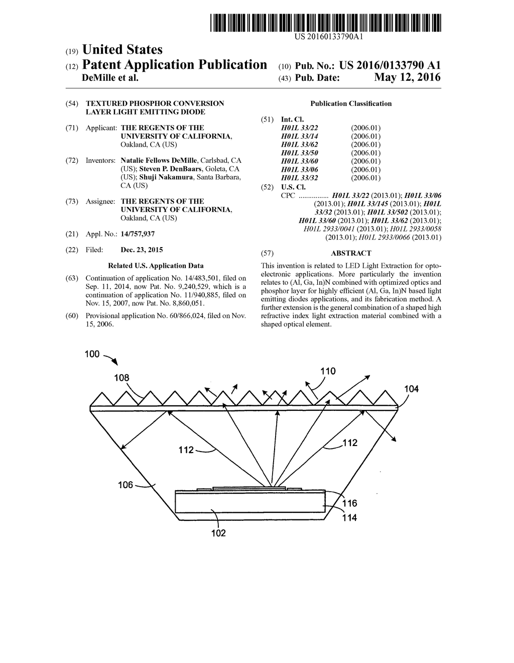 Textured phosphor conversion layer light emitting diode - diagram, schematic, and image 01