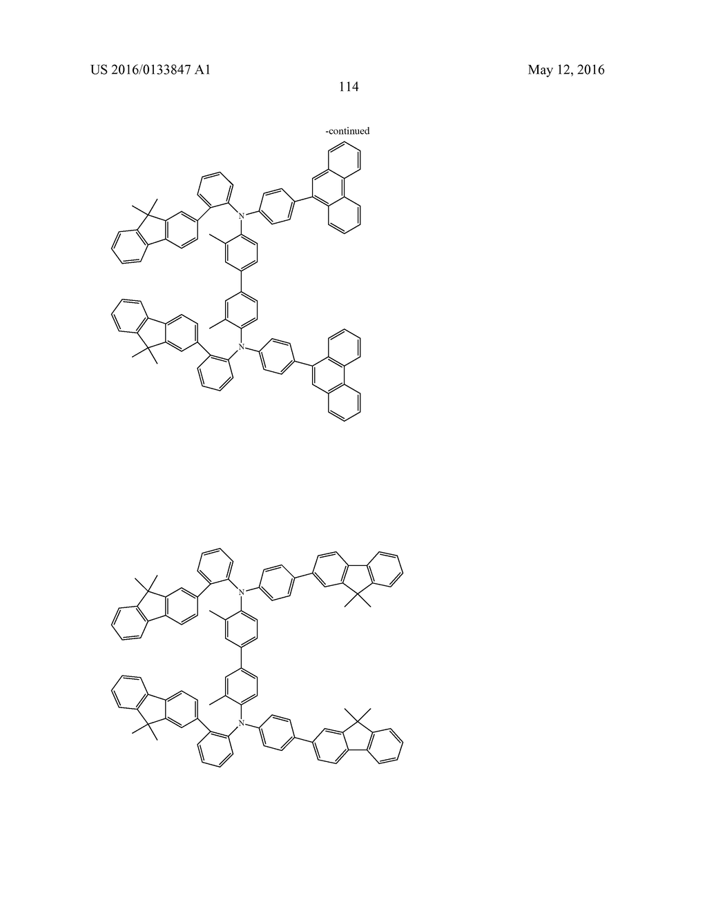 AROMATIC AMINE DERIVATIVE AND ORGANIC ELECTROLUMINESCENT ELEMENT - diagram, schematic, and image 114