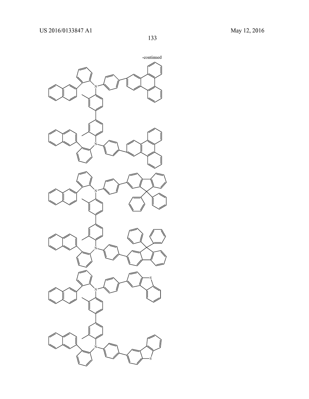 AROMATIC AMINE DERIVATIVE AND ORGANIC ELECTROLUMINESCENT ELEMENT - diagram, schematic, and image 133