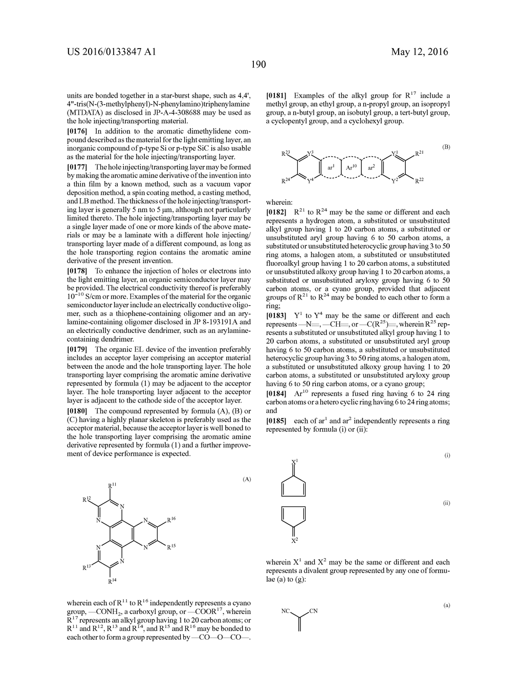 AROMATIC AMINE DERIVATIVE AND ORGANIC ELECTROLUMINESCENT ELEMENT - diagram, schematic, and image 189