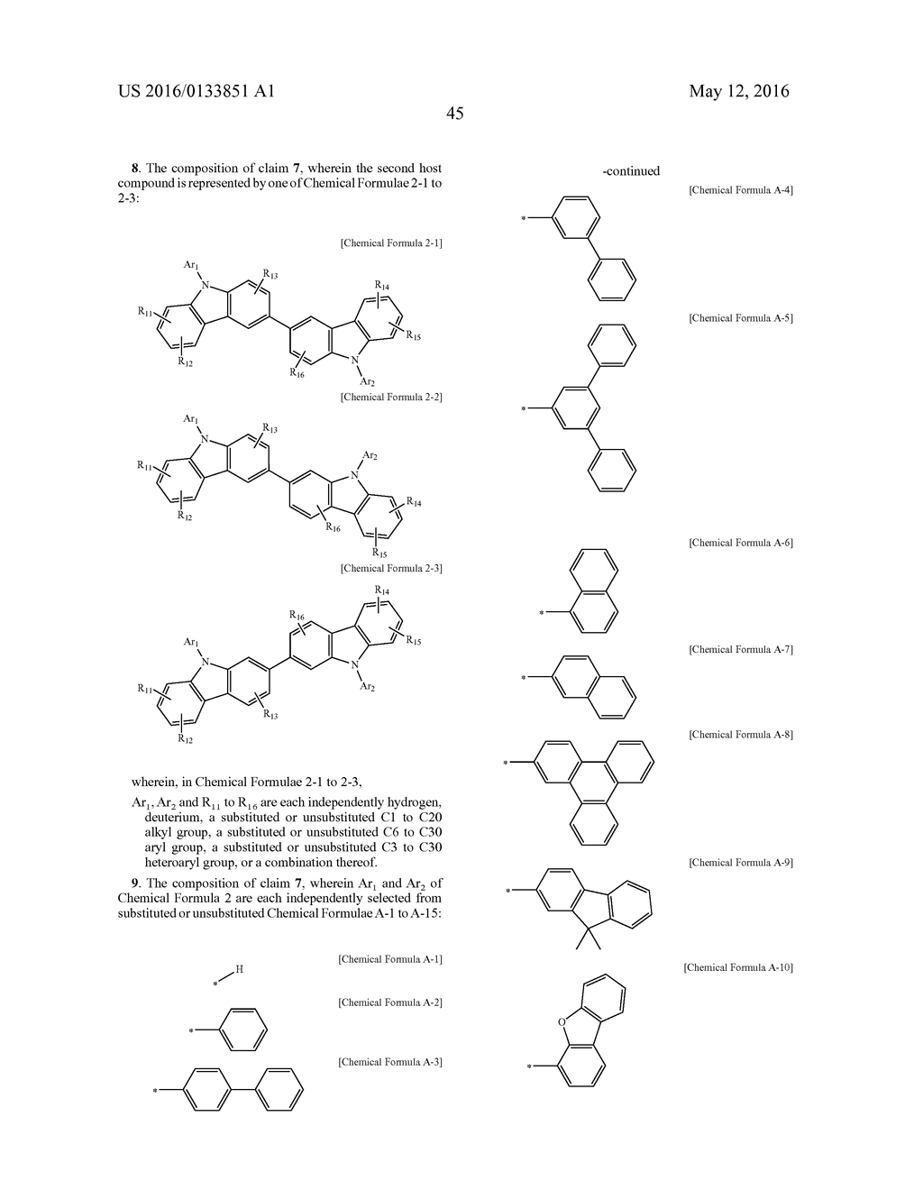 COMPOSITION, ORGANIC OPTOELECTRONIC ELEMENT, AND DISPLAY DEVICE - diagram, schematic, and image 47