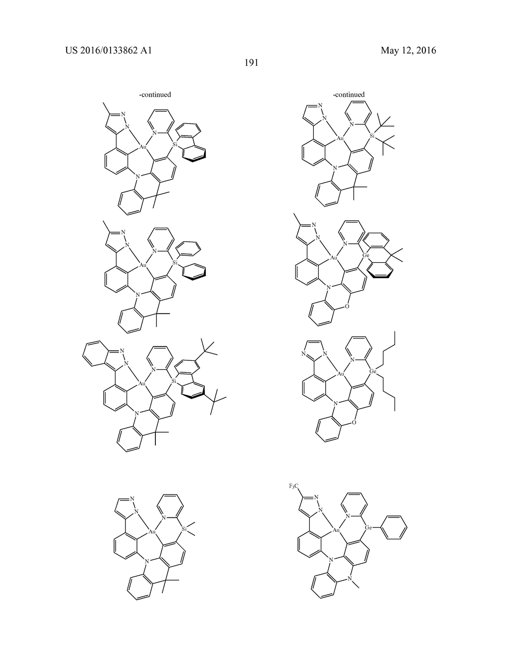 TETRADENTATE METAL COMPLEXES WITH CARBON GROUP BRIDGING LIGANDS - diagram, schematic, and image 195