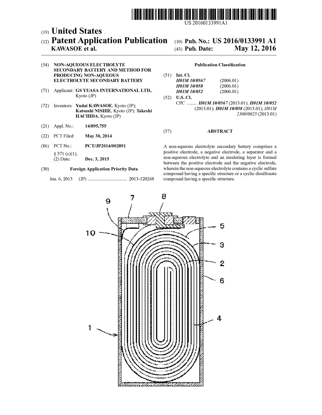 NON-AQUEOUS ELECTROLYTE SECONDARY BATTERY AND METHOD FOR PRODUCING     NON-AQUEOUS ELECTROLYTE SECONDARY BATTERY - diagram, schematic, and image 01