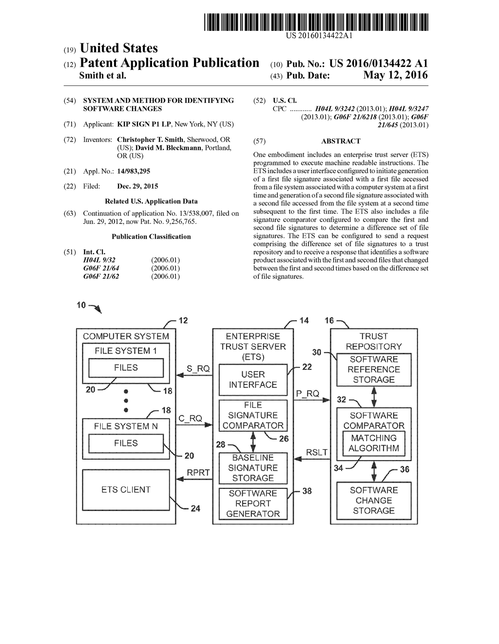 SYSTEM AND METHOD FOR IDENTIFYING SOFTWARE CHANGES - diagram, schematic, and image 01