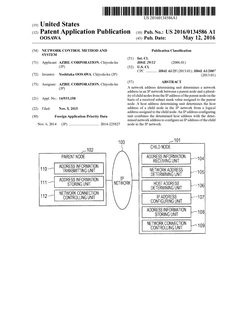 NETWORK CONTROL METHOD AND SYSTEM - diagram, schematic, and image 01