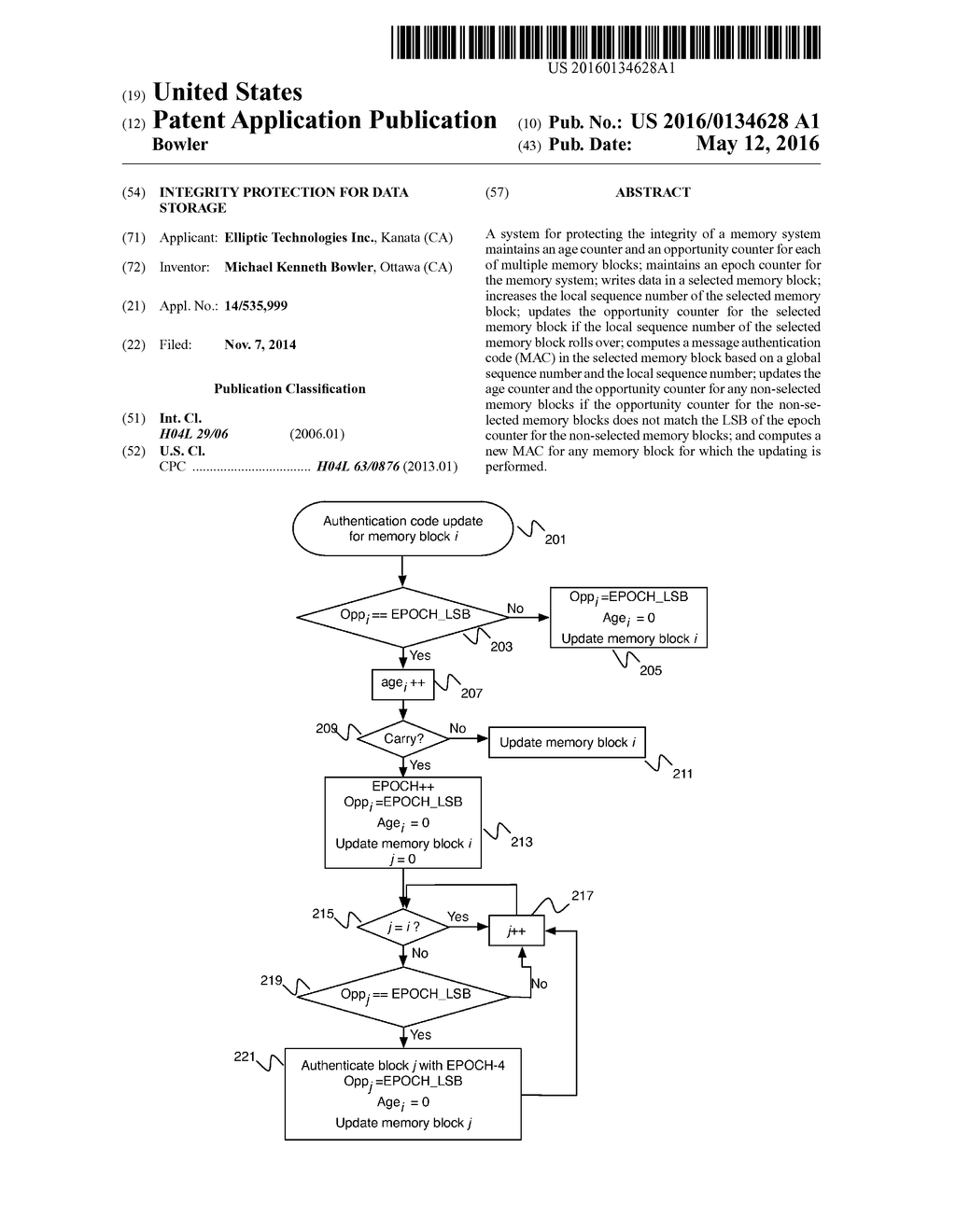 INTEGRITY PROTECTION FOR DATA STORAGE - diagram, schematic, and image 01