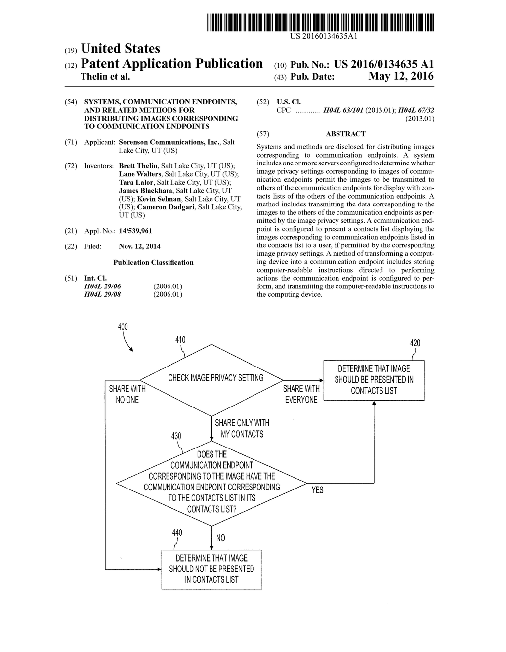 SYSTEMS, COMMUNICATION ENDPOINTS, AND RELATED METHODS FOR DISTRIBUTING     IMAGES CORRESPONDING TO COMMUNICATION ENDPOINTS - diagram, schematic, and image 01