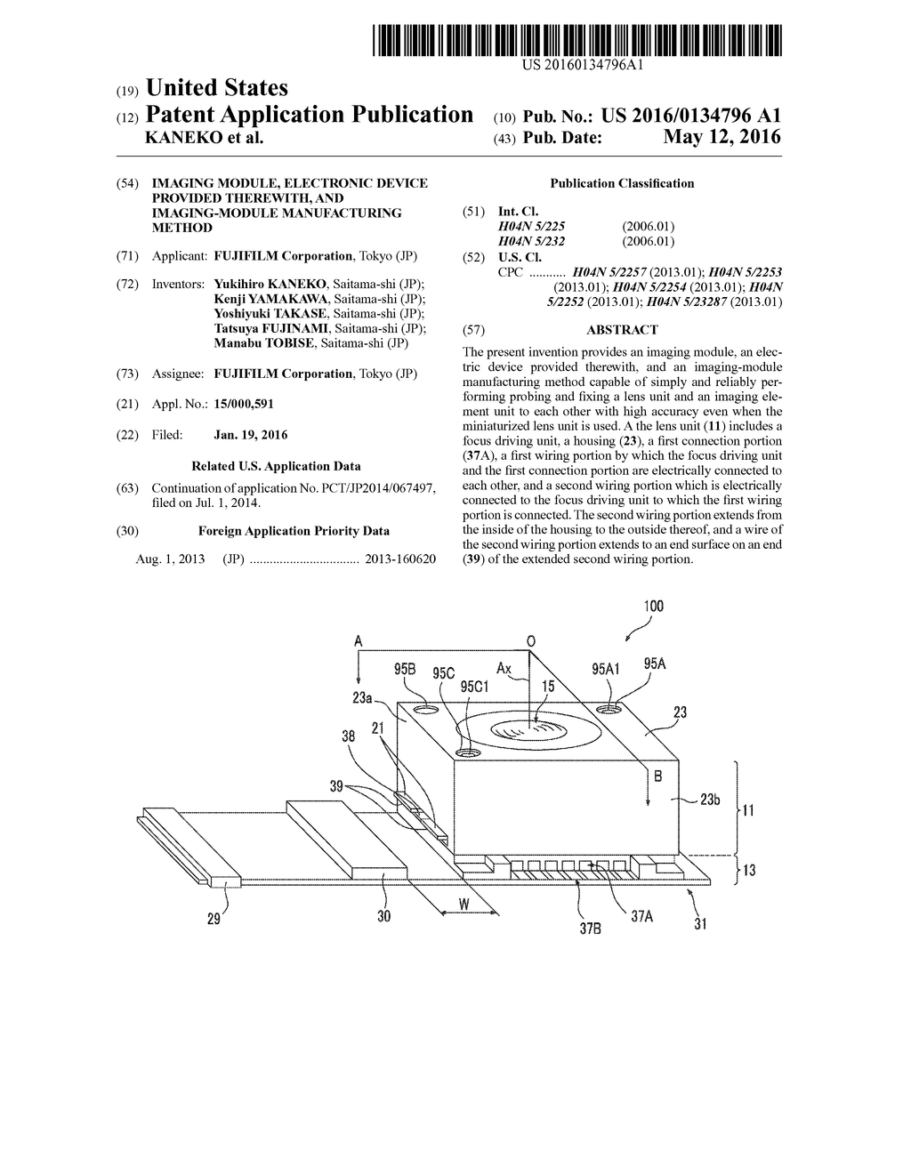 IMAGING MODULE, ELECTRONIC DEVICE PROVIDED THEREWITH, AND IMAGING-MODULE     MANUFACTURING METHOD - diagram, schematic, and image 01