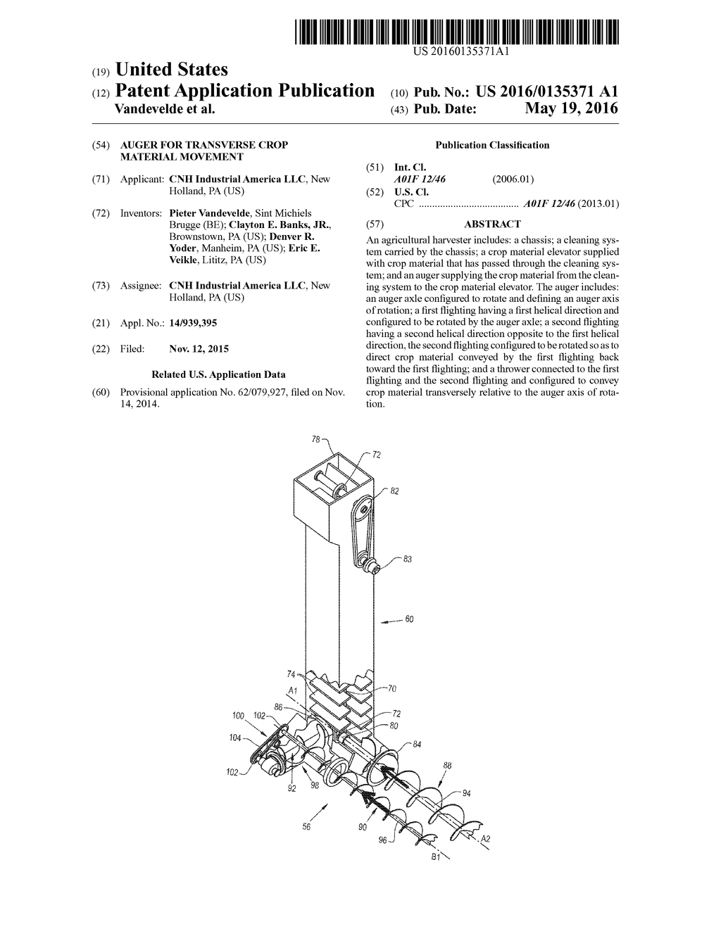 AUGER FOR TRANSVERSE CROP MATERIAL MOVEMENT - diagram, schematic, and image 01