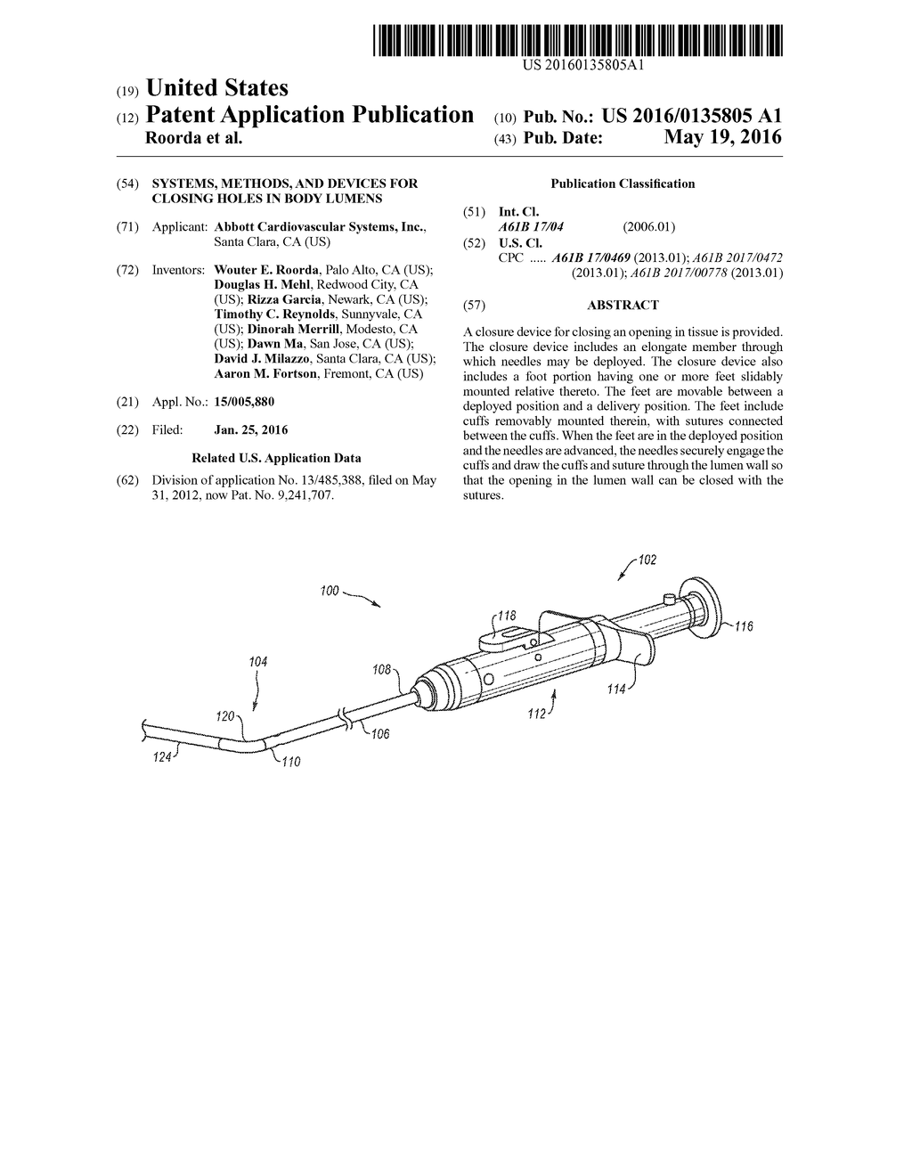 SYSTEMS, METHODS, AND DEVICES FOR CLOSING HOLES IN BODY LUMENS - diagram, schematic, and image 01