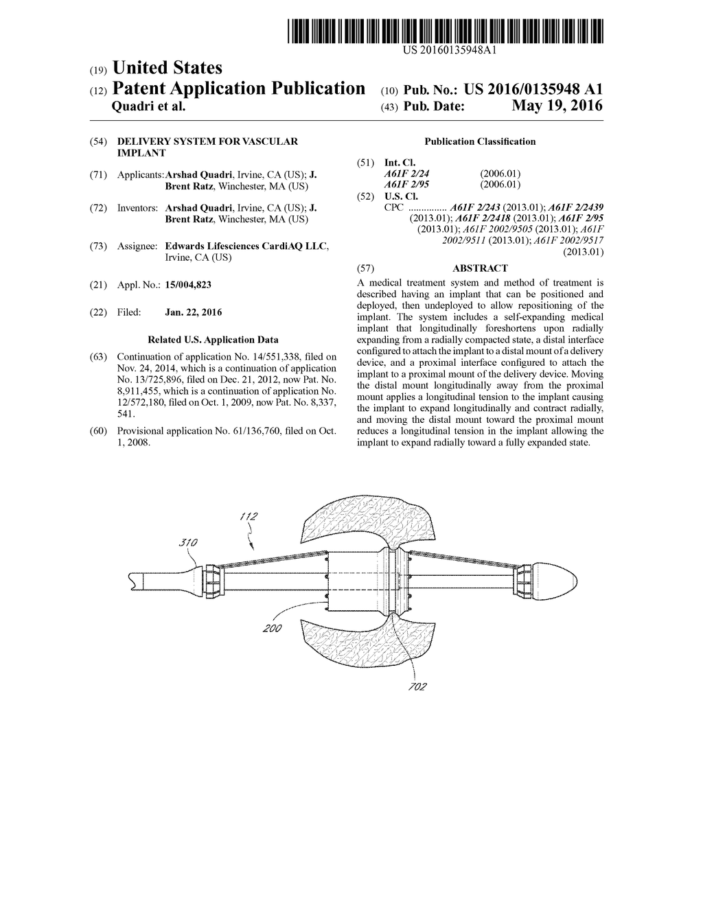 DELIVERY SYSTEM FOR VASCULAR IMPLANT - diagram, schematic, and image 01