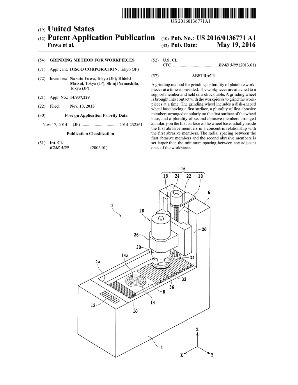 GRINDING METHOD FOR WORKPIECES - diagram, schematic, and image 01