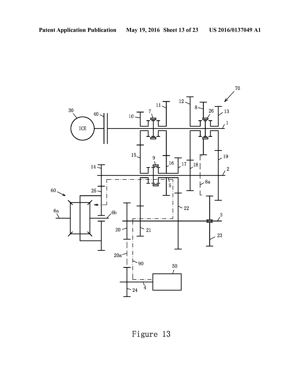 Hybrid-power driving system for a vehicle and a transmission thereof - diagram, schematic, and image 14